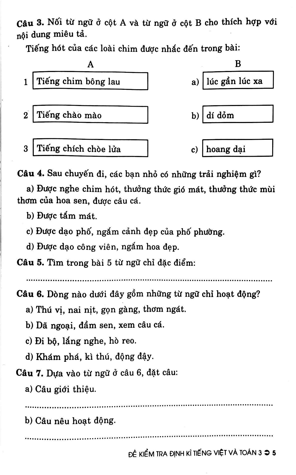 Đề Kiểm Tra Định Kì Tiếng Việt Và Toán 3