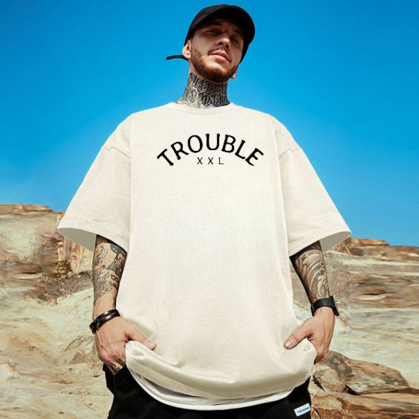 Áo Thun Nam Cổ Tròn, Áo Trouble Chất Liệu Cotton Thoáng Mát, Tay Lỡ Trẻ Trung Và Thanh Lịch - DOPEL SHOP