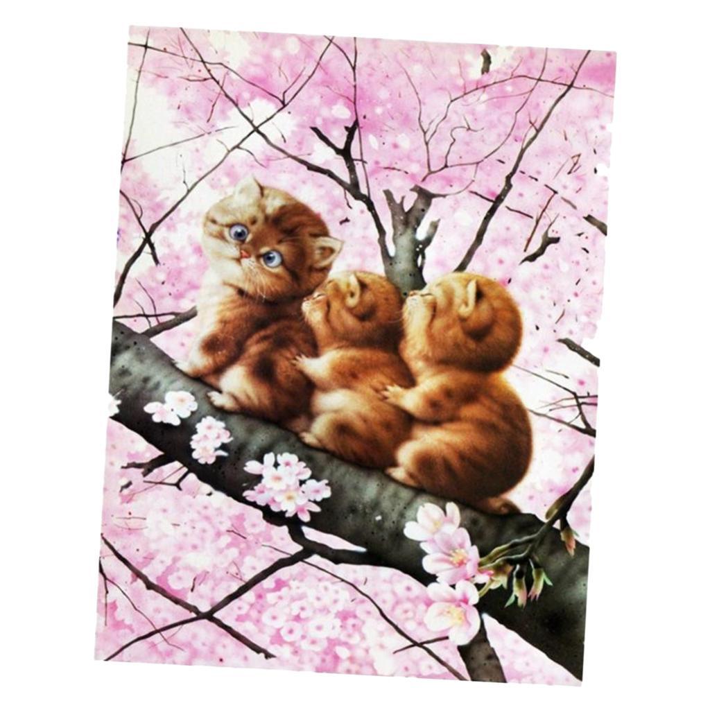 DIY 5D Cute Cat Diamond Painting Pictures Stitch Crafts Home Decor With Diamond Drawing Tool