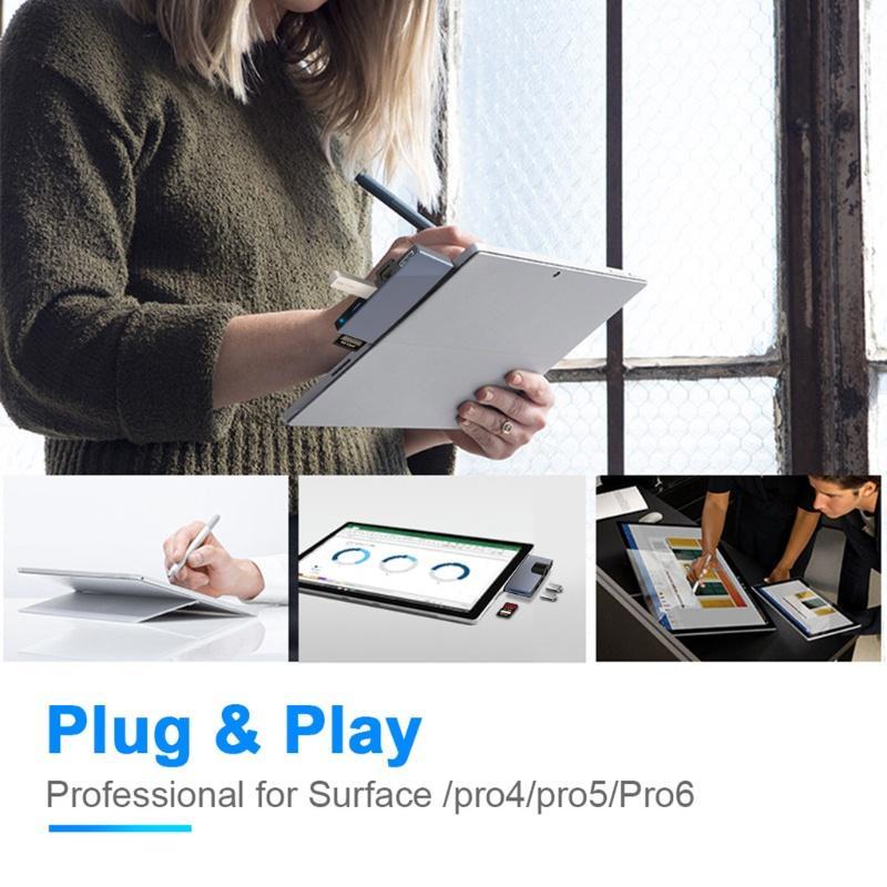 Bộ chia cổng USB 3.0 cho Surface Pro 4/5/6 4K HDMI 5Gbps