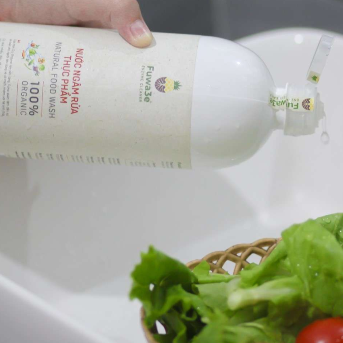 Nước ngâm rửa thực phẩm hữu cơ Fuwa3e chai 1000ml