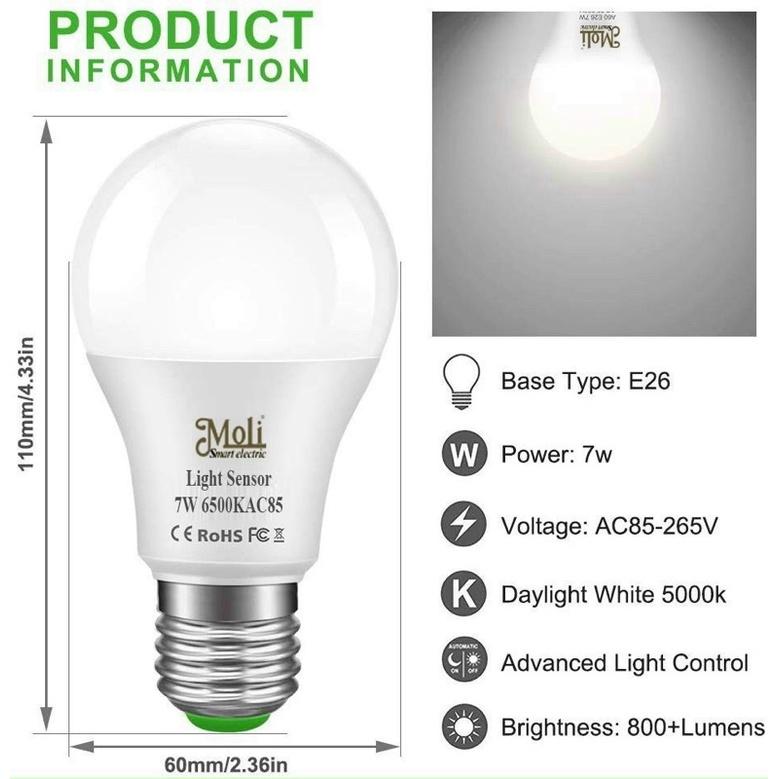 ĐÈN LED CẢM ỨNG ÁNH SÁNG MOLI - NGÀY TỰ ĐỘNG TẮT VÀ ĐÊM TỰ ĐỘNG BẬT