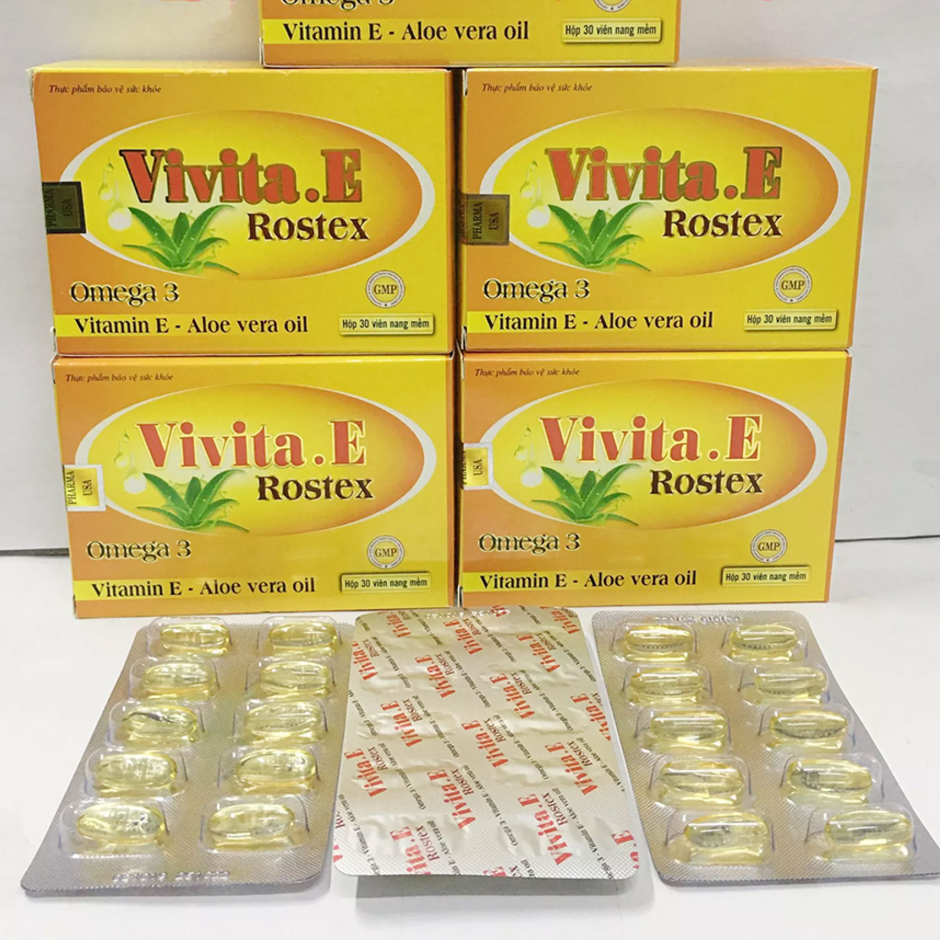 Viên uống trắng da Vitamin E Vivita.E Rostex (Hộp 30 viên)