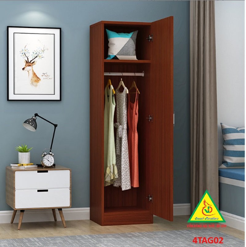 Tủ quần áo mini- Tủ quần áo gỗ MDF 4TAG02 - Nội thất lắp ráp Viendong adv