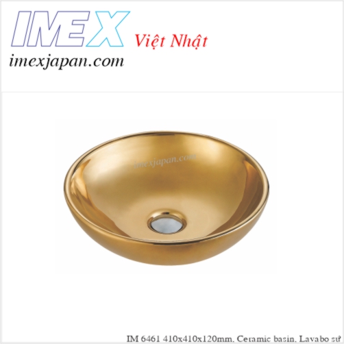 Lavabo tròn mạ màu vàng để bàn chính hãng IMEX IM 6461