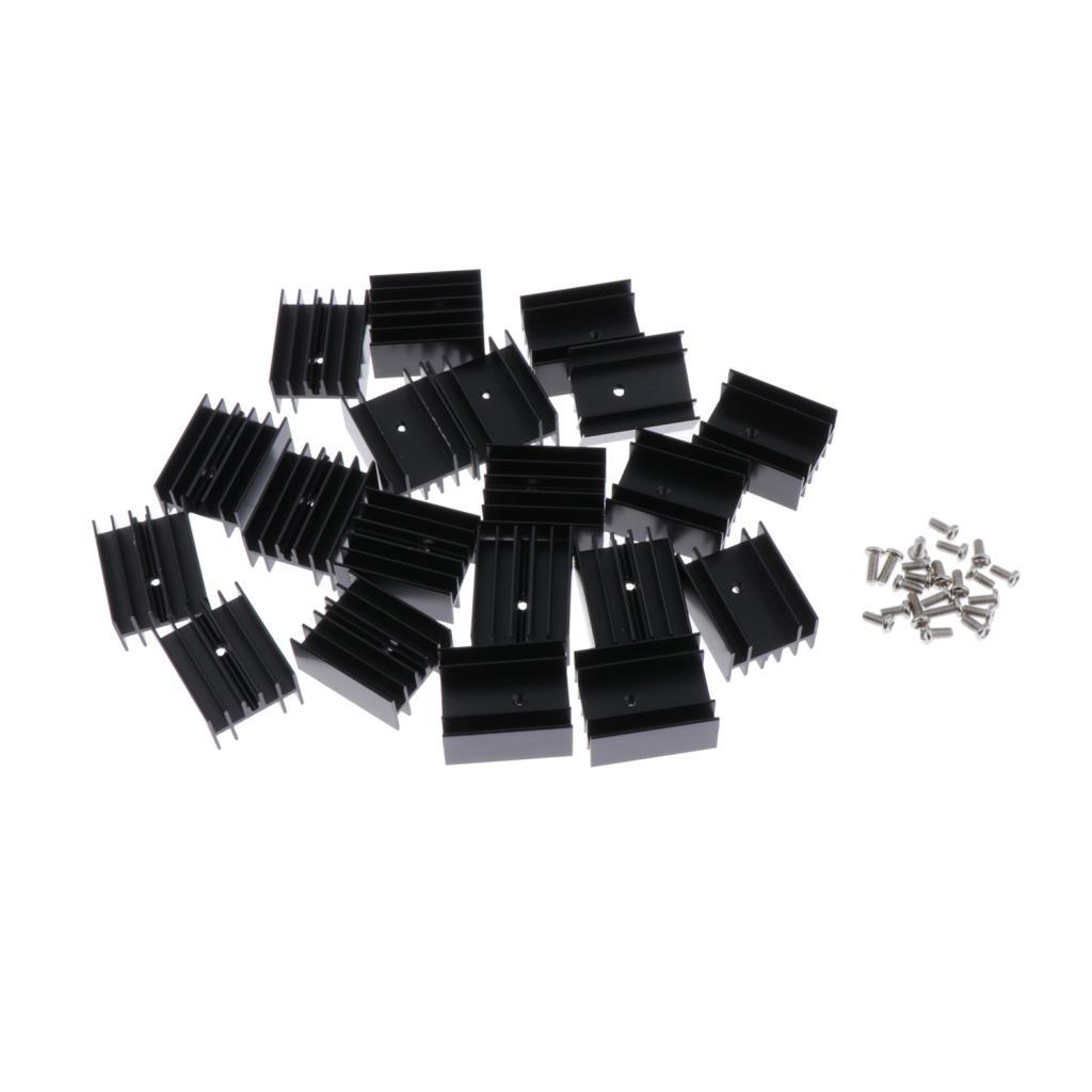 20pcs Transistor MOSFET Heat Sink Aluminium To-220 30mm MOS  Cooling