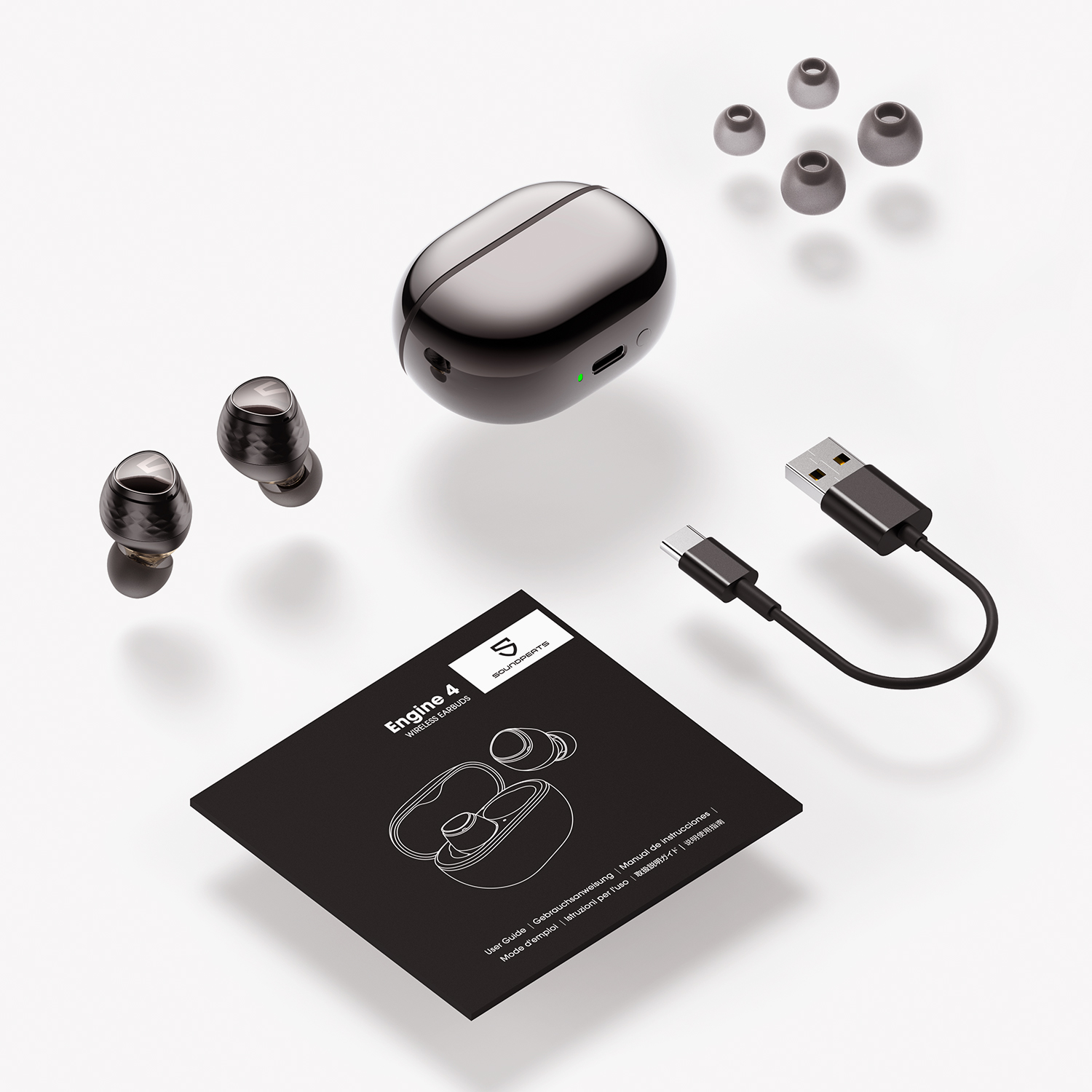 Tai Nghe Bluetooth 5.3 Chính Hãng Soundpeats Engine 4 Pro ️ Dual Drivers ️ pin 12.5h ️ Hỗ trợ app ( bản nâng cấp TrueEngine 3SE )- Hàng nhập khẩu chính hãng