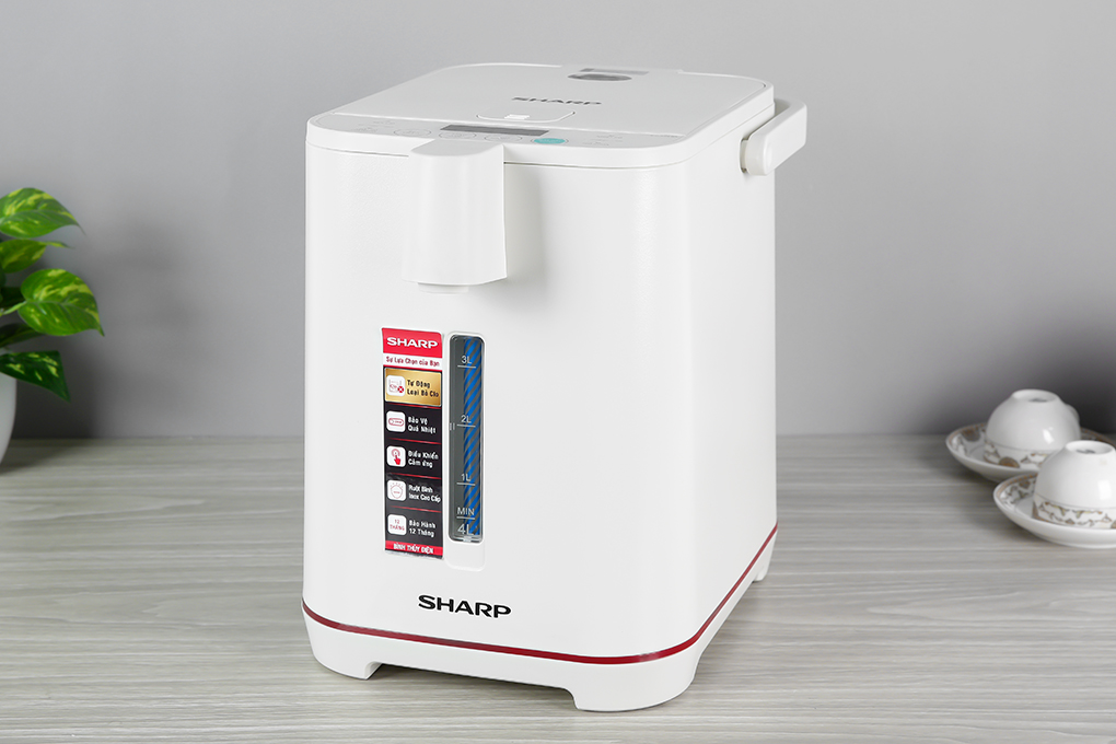 Bình thủy điện Sharp KP-40EBV, (WH/BK/ST). 4 lít, Đun sôi 100°C, Công suất 800W - Hàng chính hãng