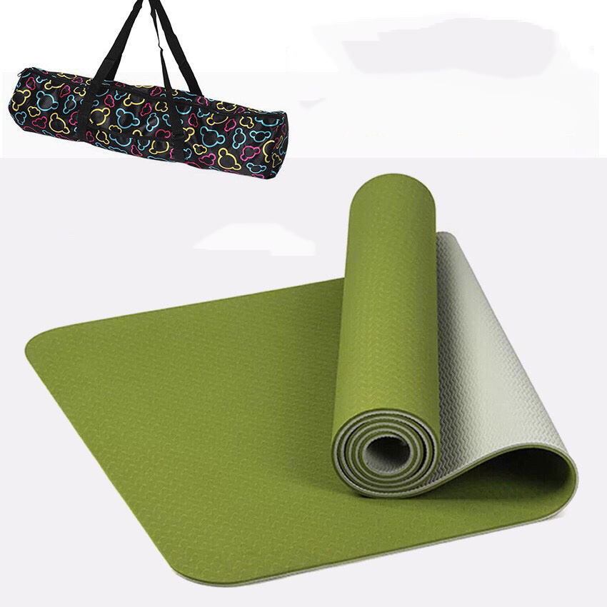 Thảm Tập Yoga TPE 2 Lớp 6mm Cao Cấp Tặng Kèm Túi Đựng Tiện Dụng