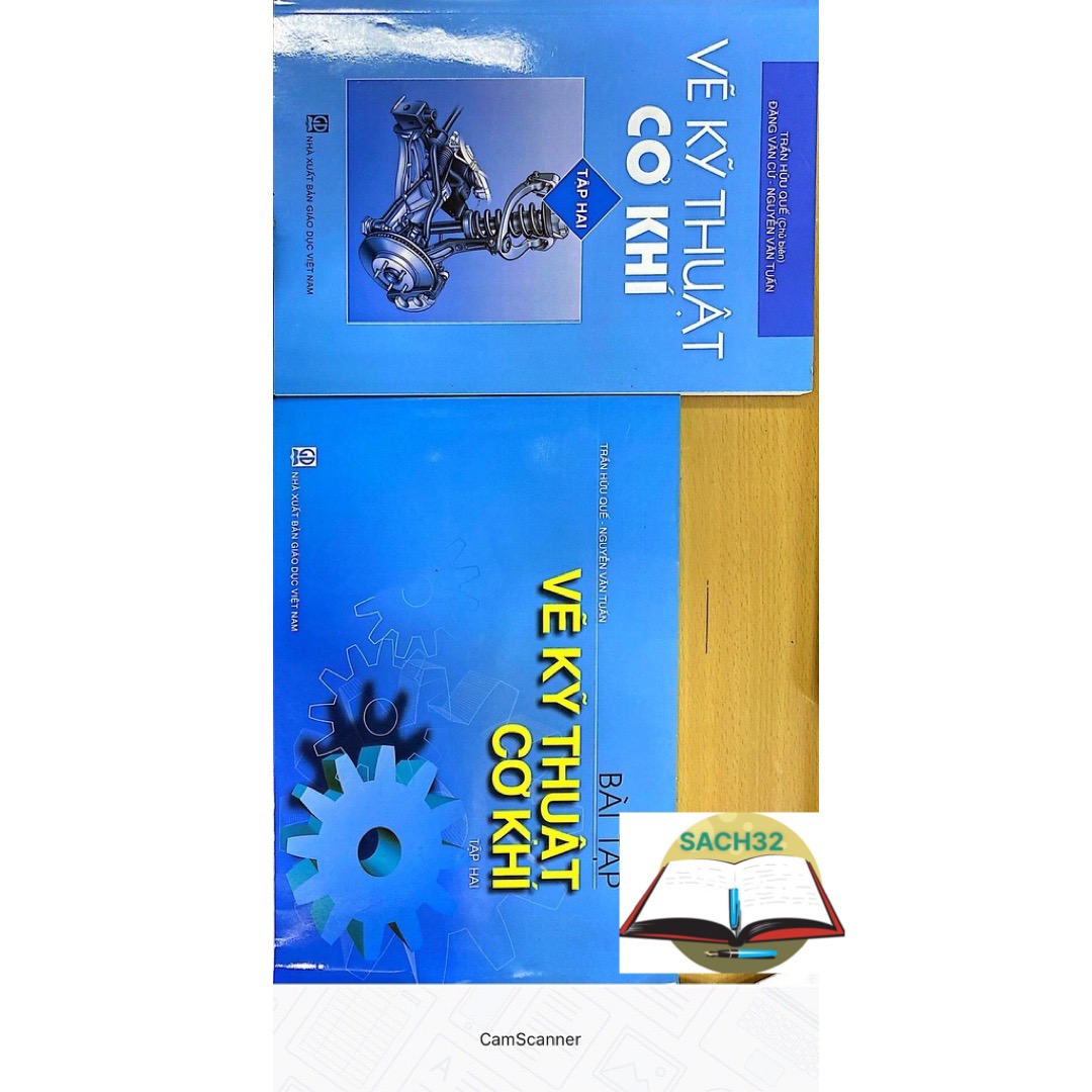 Combo Vẽ kỹ thuật cơ khí tập 2 + bài tập