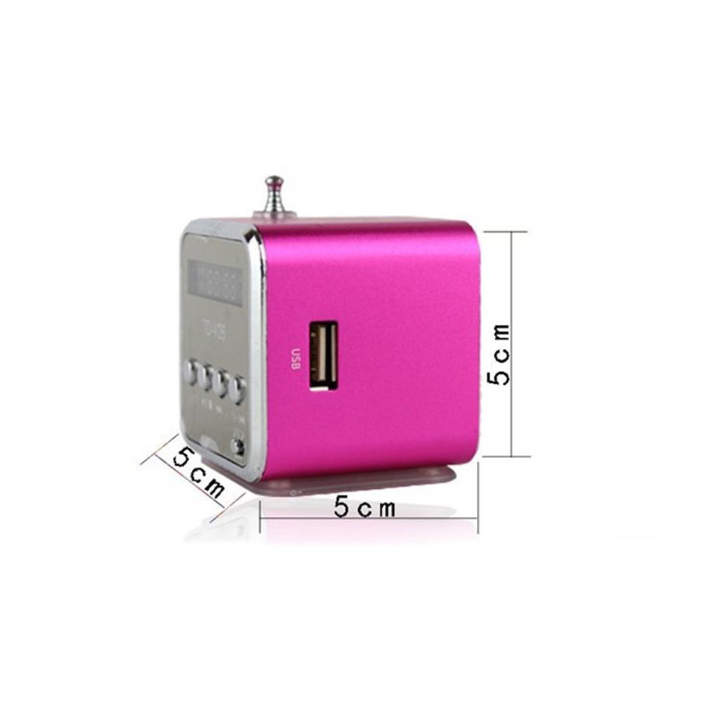 TD v26 Radio Subwoofer Mini Digital Music Mp3 Play Color: Pink