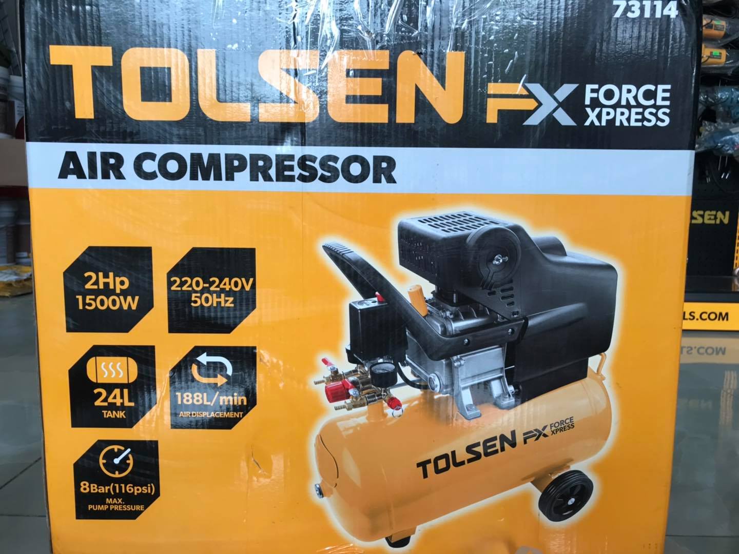 Máy nén khí có dầu 24L 1500W Tolsen 73114- Hàng chính hãng