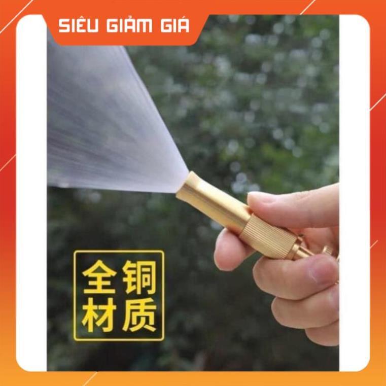 Đầu vòi xịt tăng áp mini Đầu vòi tăng áp đa năng bằng đồng tưới cây rửa xe cực mạnh 206587 tặng đai
