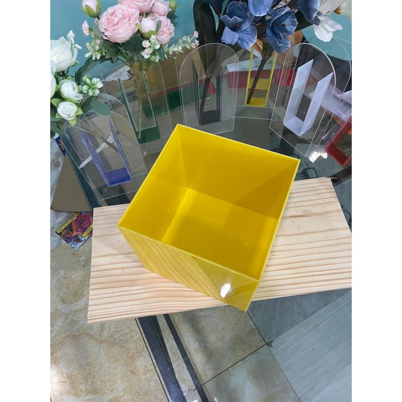 hộp mica 5 mặt, nhiều màu, nhiều kích thước, dày 3mm - Xanh lá