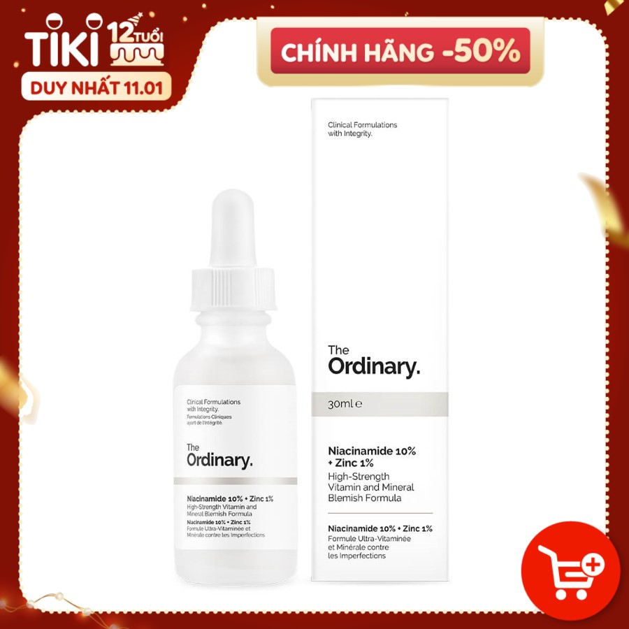 The Ordinary Niacinamide 10% + Zinc 1% - Serum Ngăn Ngừa Mụn, Se Khít Lỗ Chân Lông, Sáng Da 30ml