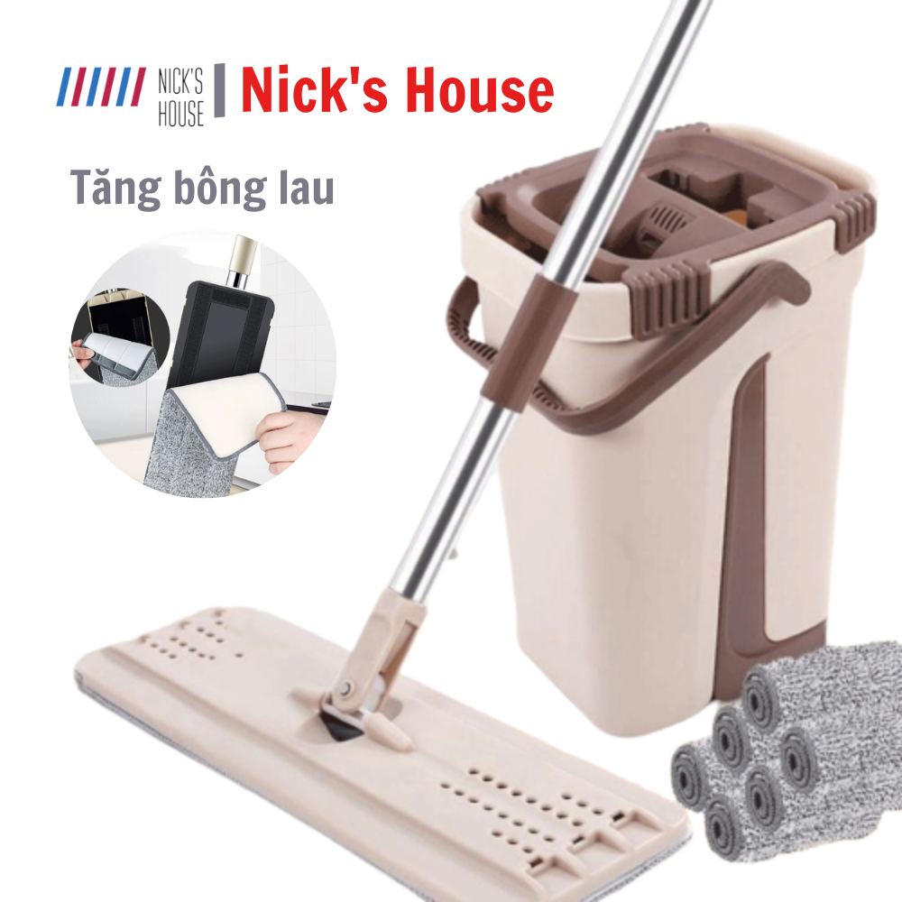 Cây Lau Nhà - Chổi Lau Nhà Tự Vắt Thông Minh Xoay 360 Độ Cao Cấp Kèm Thùng Vắt 2 ngăn