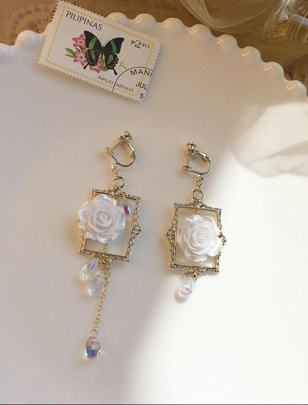 Khuyên tai thời trang nữ Hình hoa Rose Hàn Quốc