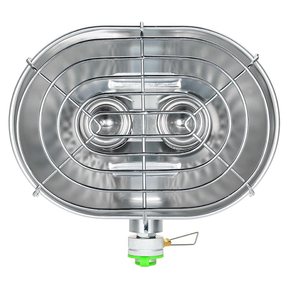 Double Head Outdoor Heater Portable Infrared Ray Camping Heating Stove Warmer Heating Gas Stove with Gas Tank Adapter