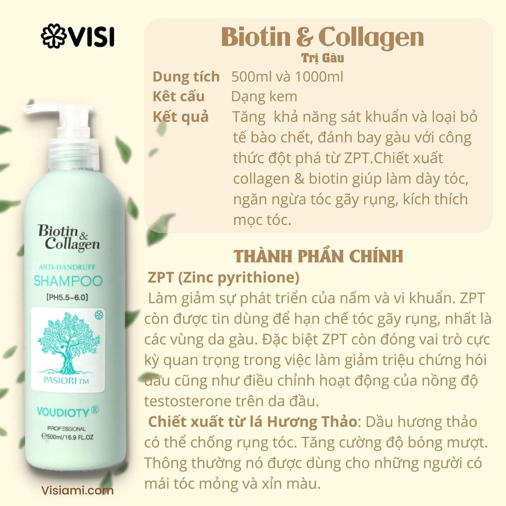 Dầu gội xả ngăn gàu Biotin Collagen Voudioty xanh dương 500ml