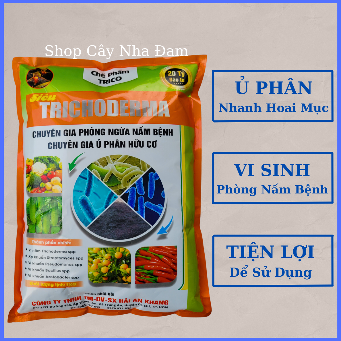 Chế Phẩm TRICHODERMA Chuyên Ủ Các Loại Phân Hữu Cơ Cho Mọi Cây Trồng (Túi 1KG)