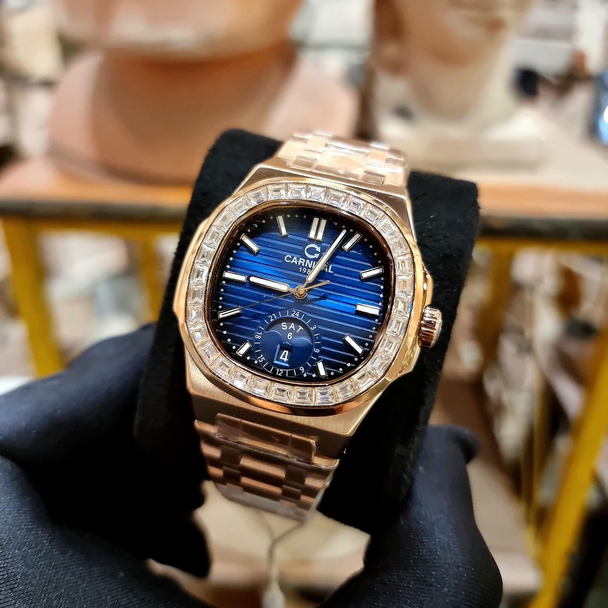 Đồng Hồ Nam Dây Thép Carnival Nautilus 8110G-VH-KL Automatic - Kính Sapphire - Size 41mm - 3 Màu - 8110G-VH-KL-D - 8110G-VH-KL-N - 8110G-VH-KL-X