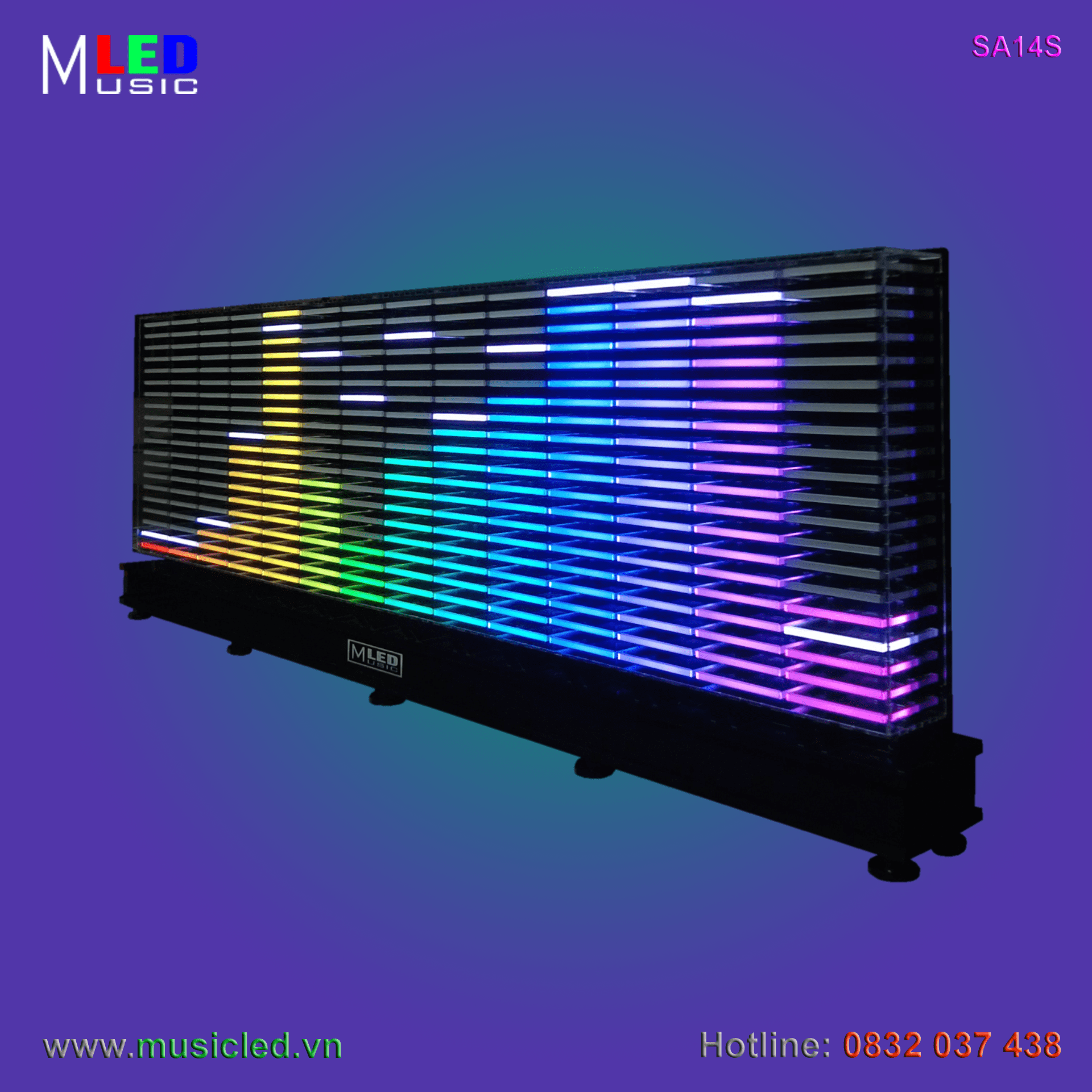 Dàn đèn Music LED nháy theo tần số nhạc 14 cột để bàn