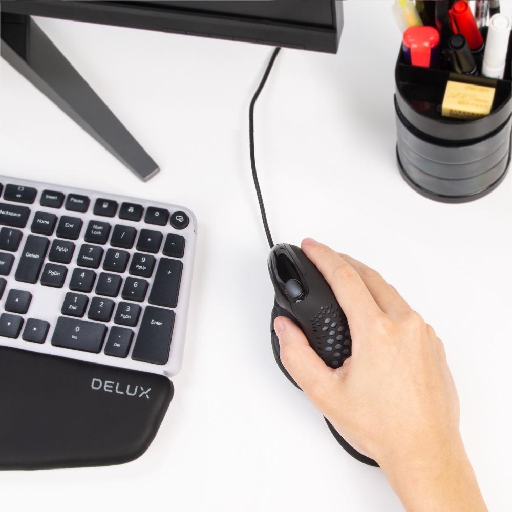 Chuột Delux M618XSU Seeker RGB sử dụng thẳng đứng có dây thích hợp cho máy tính Mac