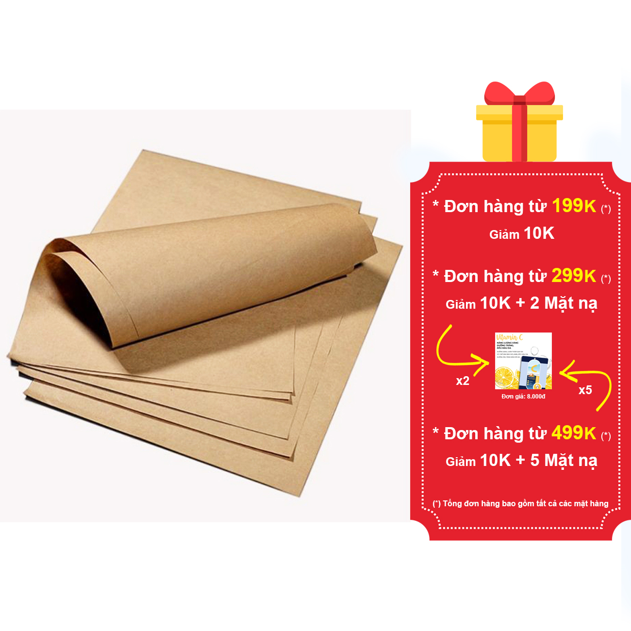 50 tờ giấy Kraft nâu gói hàng 60x84 loại dày định lượng 120, chống thấm tốt