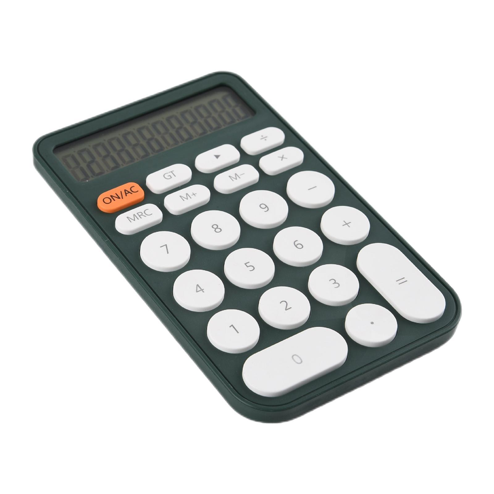 Electronic Calulator Cute Simple 12-Digit with Button Battery Mini Calculator for Home Students