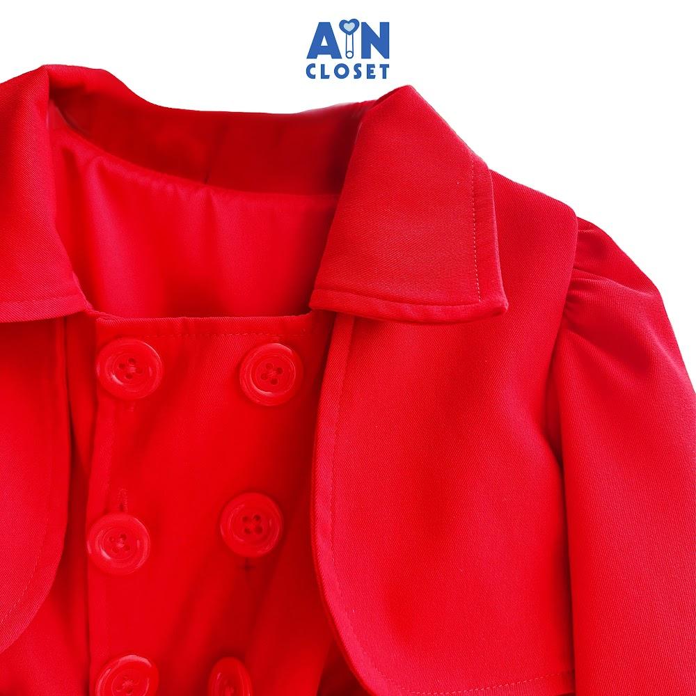 Áo Khoác bé gái hoạ tiết Mangto Đỏ Kaki lụa - AICDBGQ1EBNT - AIN Closet