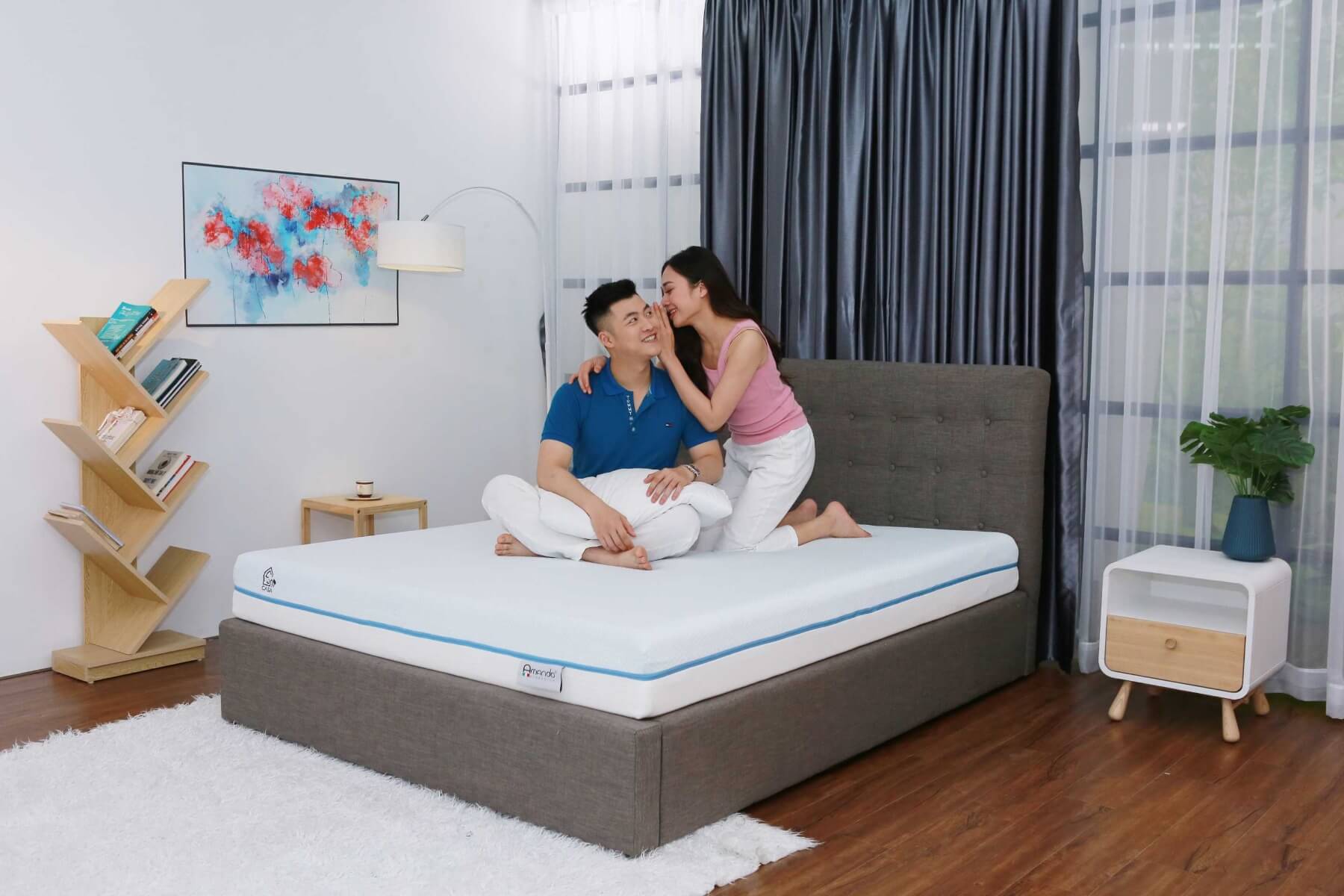 Nệm Foam cuộn hút chân không cao cấp Amando Casa - Cool gel memory foam - Êm ái, thoáng mát, điều hoà thân nhiệt