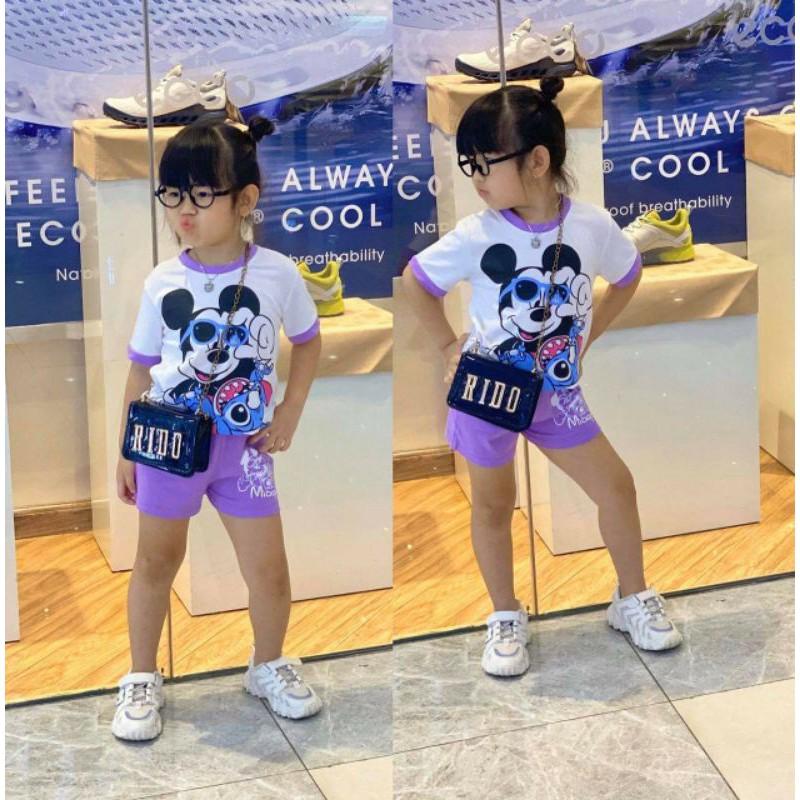 Bộ áo croptop quần đùi siêu cá tính cho bé gái