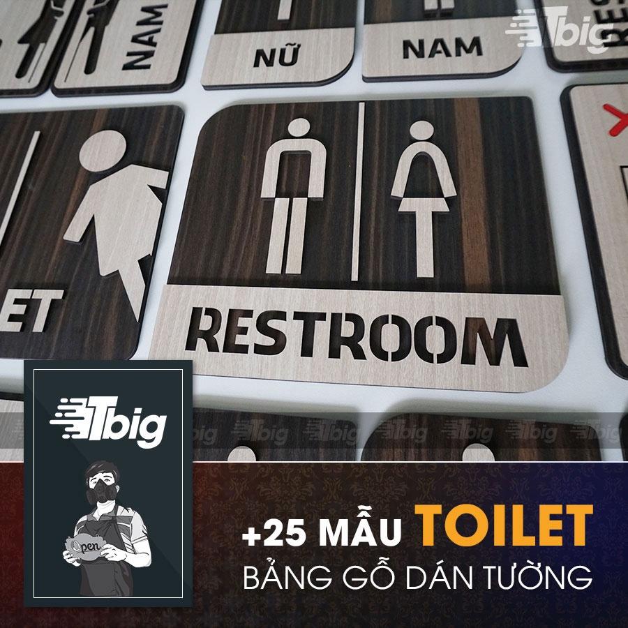 20 mẫu bảng toilet gỗ dán cửa Nhà vệ sinh - restroom - wc - women men - nam nữ