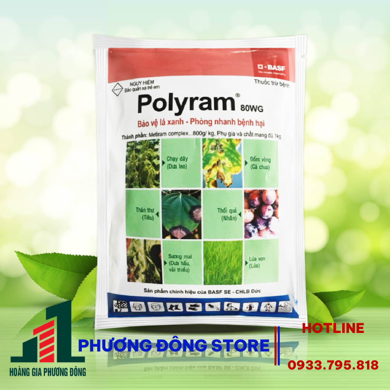 Thuốc trừ bệnh Polyram 80WG- gói 100g, gói 500g