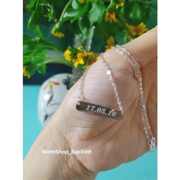 Dây chuyền khắc thông tin cho bé có size cho người lớn Mainomi Shop Bạc Xinh