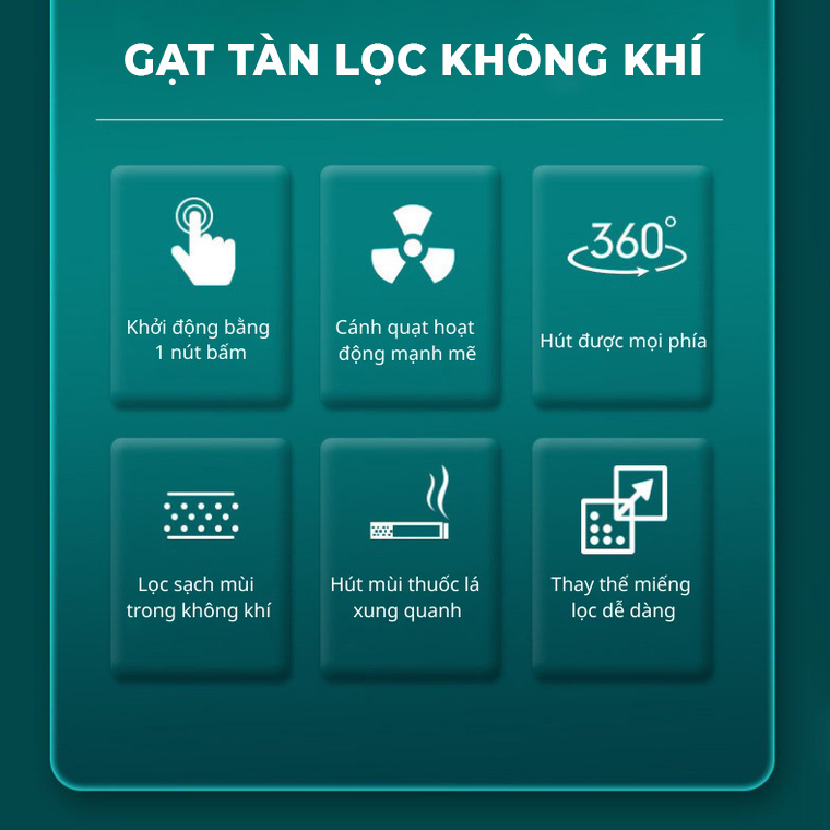 Gạt Tàn -Điện Tử Lọc Không Khí thông minh - K1564