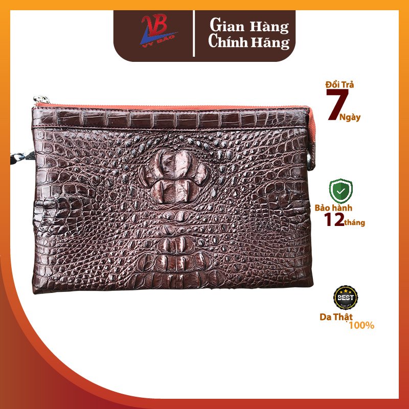 Túi Clutch Cầm Tay Nam Cá Sấu Màu Nâu cafe Mã Sp Clutch-1K-GG2818M2