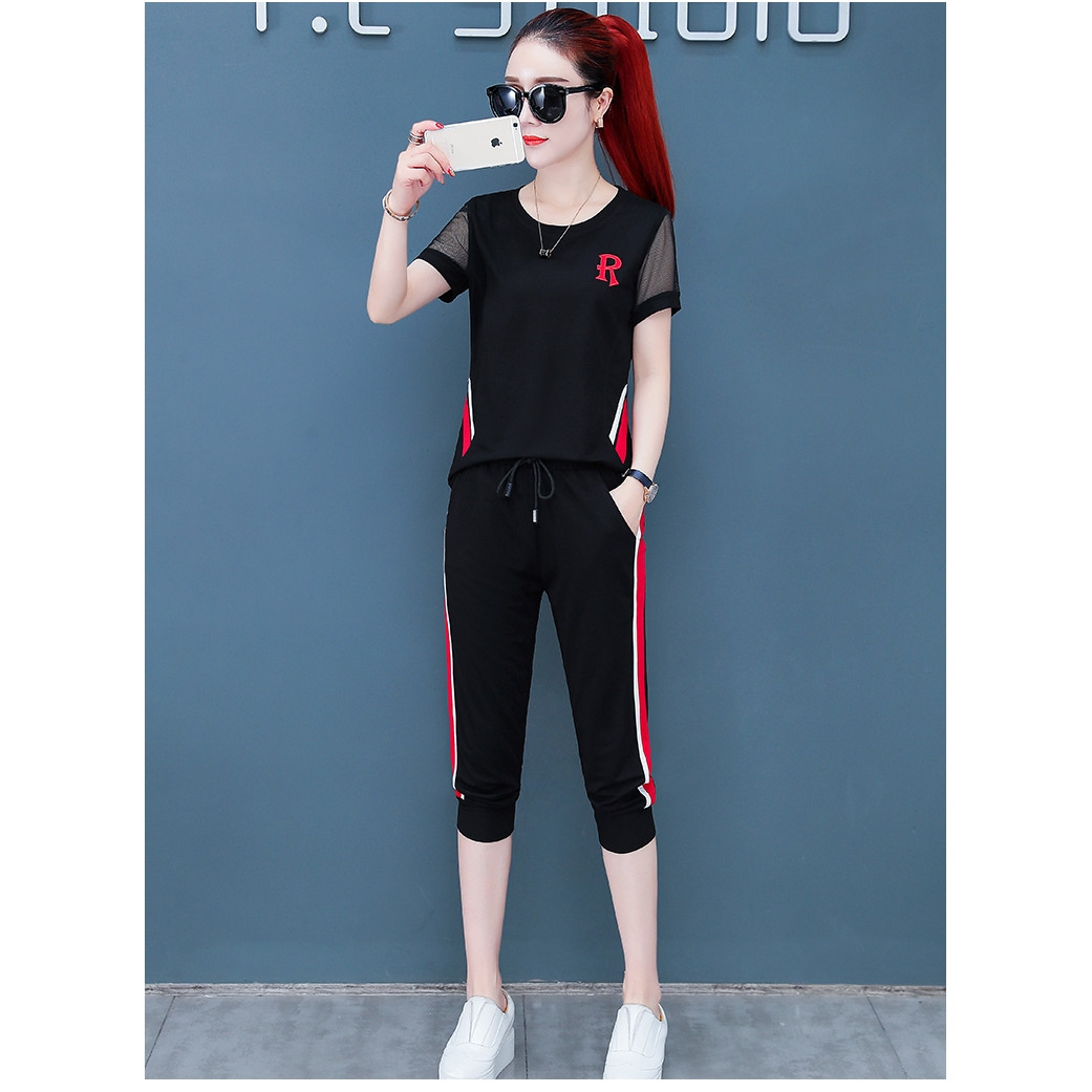Đồ bộ thể thao lửng thêu chữ R