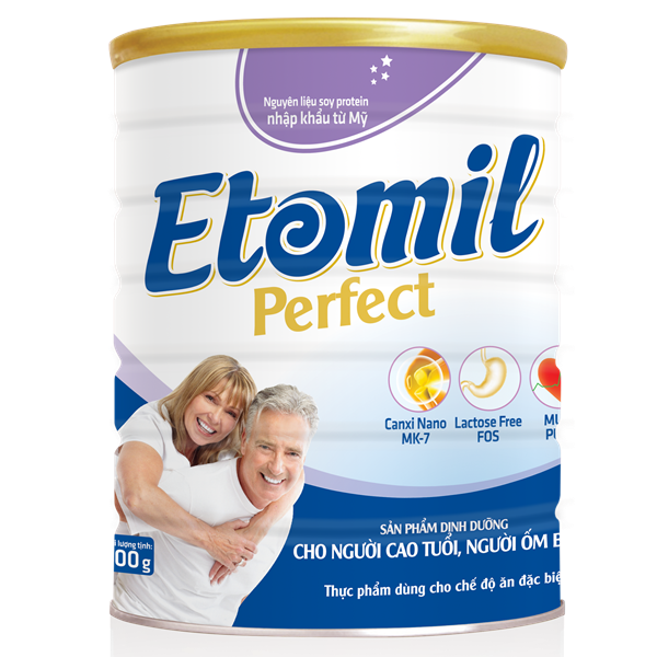 Sữa Cho Người Lớn Tuổi, Người Ốm Bệnh Etomil Perfect 900G - Dinh Dưỡng Vàng Cho Người Cao Tuổi, Hương Vị Dễ Uống