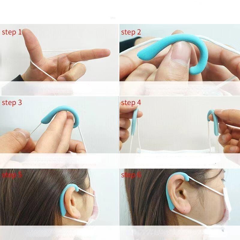 Quai silicon đeo khẩu trang đệm êm vành tai chống hằn đỏ, có rãnh giữ gọng kính không rớt Depvashock