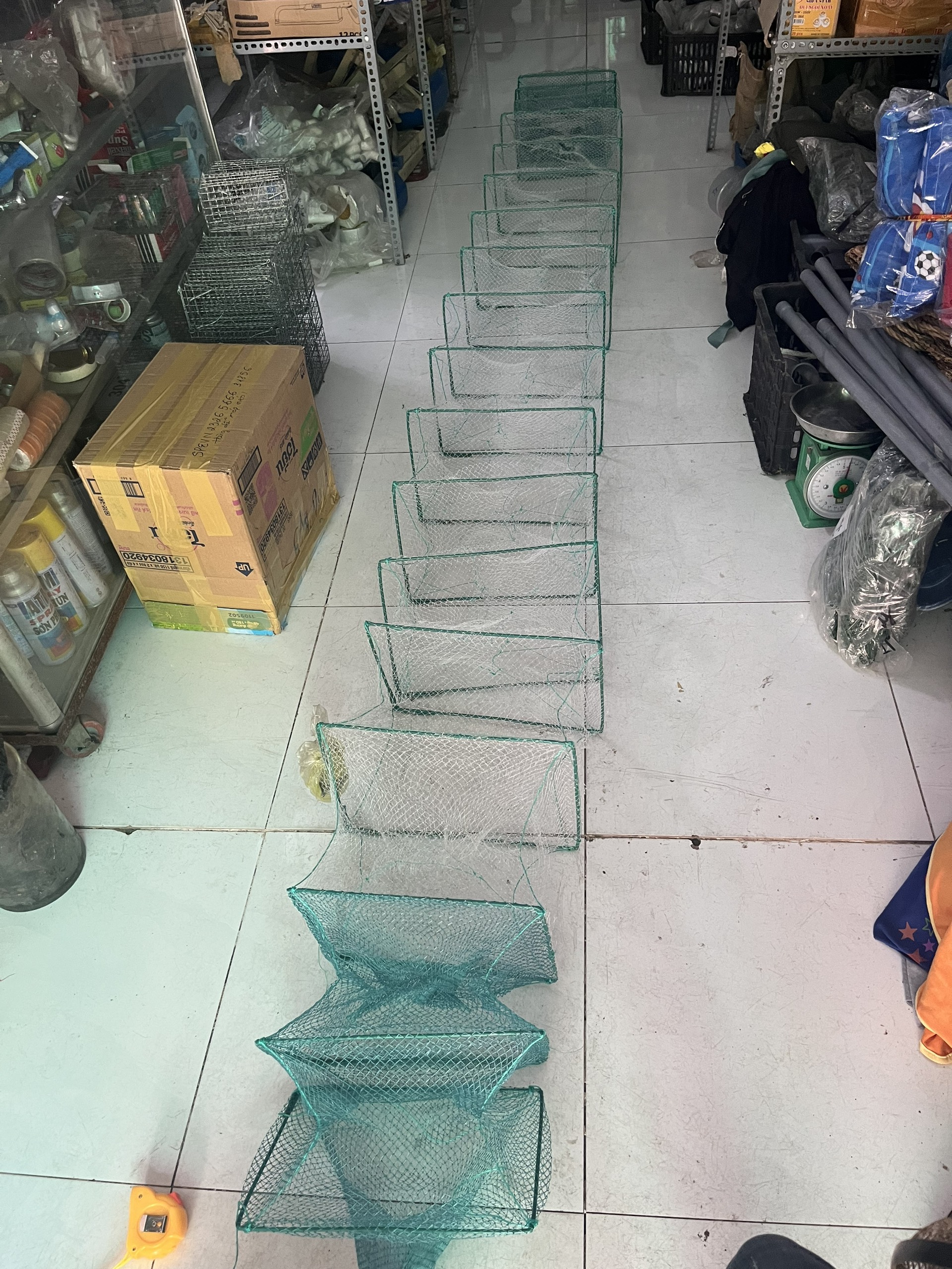 Lồng bát quái, cửa ngục 18 khung dài 3.5m bắt cá, lươn, tôm, trạch...