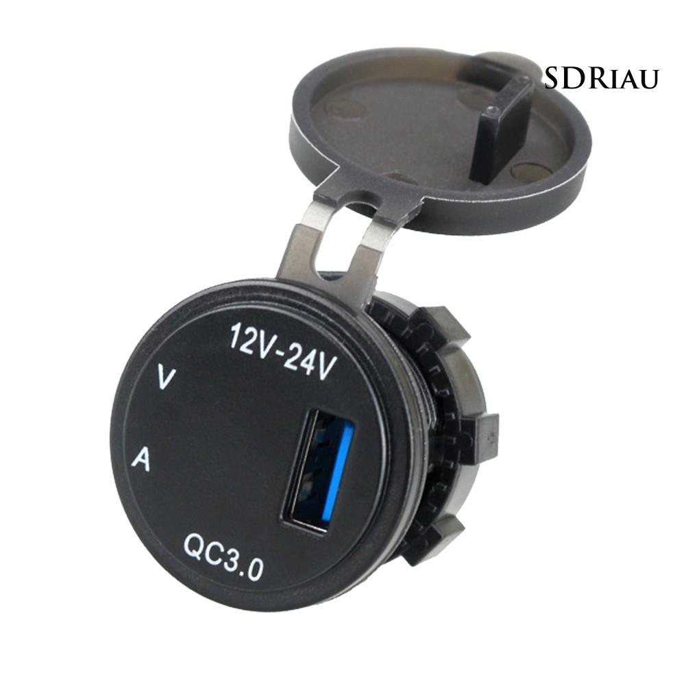 Đồng Hồ Vôn Kế Điện Tử 3 Trong 1 Qc3.0 Cho Xe Hơi
