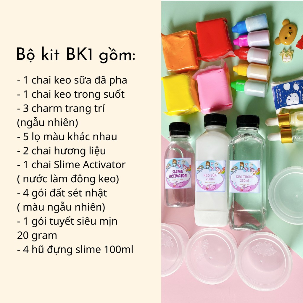 Bộ Kit Làm Slime Tiêu Chuẩn BK1 - Đồ Chơi Thủ Công Làm Slime