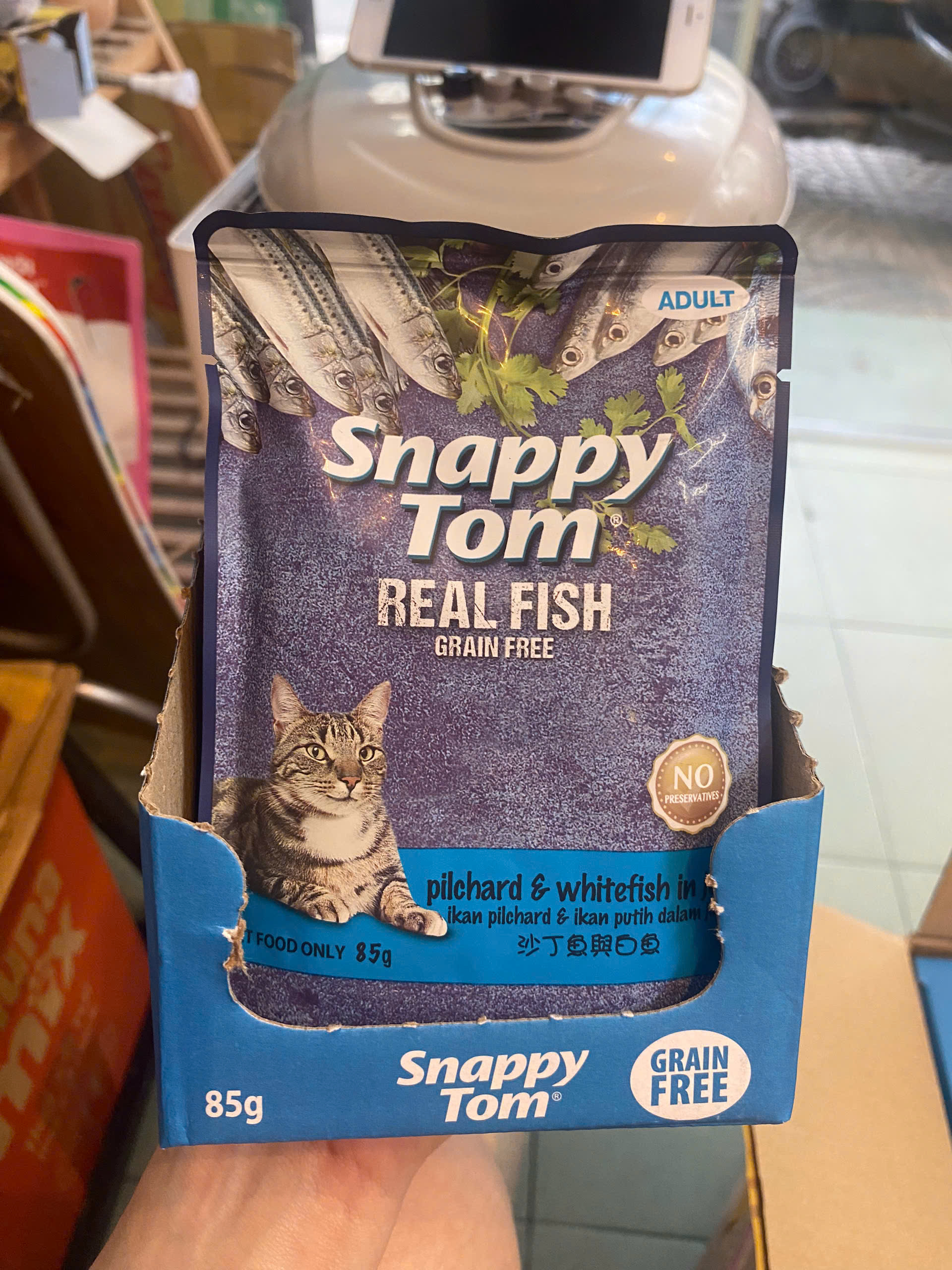 Pate Snappy Tom Gói 85g Real Fish - mèo ăn ngon miệng và tăng cân