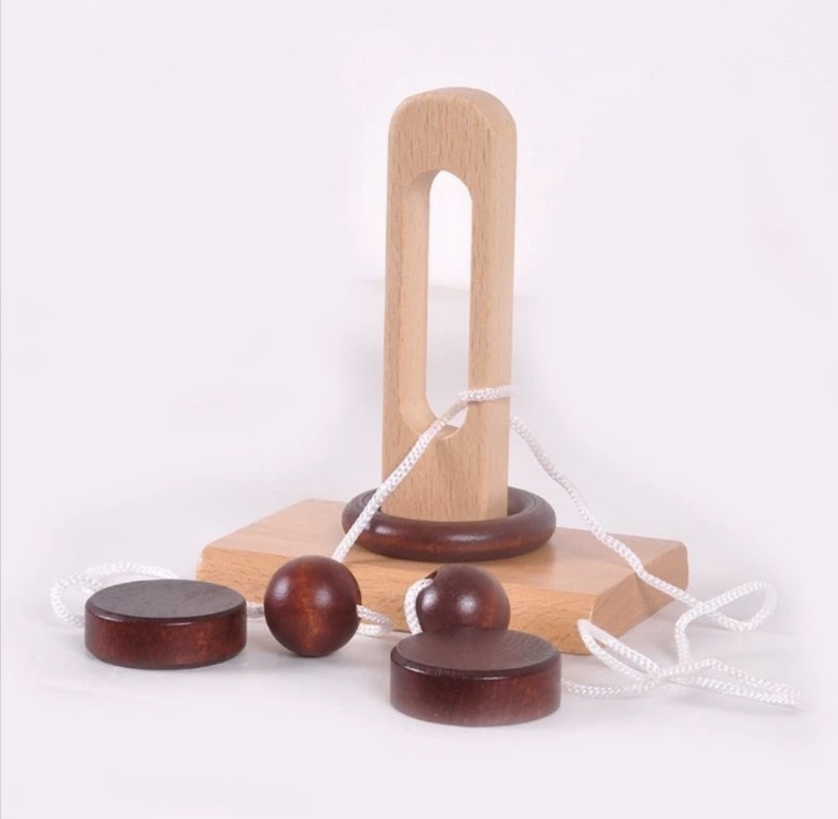 Đồ chơi trí tuệ_Thử thách trí não_Ball & Rope - Wooden Puzzle_Hack não & Độc đáo_Logic_IQ Toys_Giải đố_Tư Duy