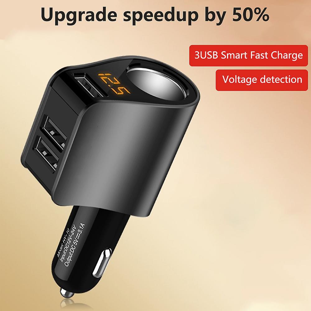 Bộ chuyển đổi bộ sạc xe hơi bộ chuyển đổi nhẹ hơn, bộ chia ổ cắm với 3 USB