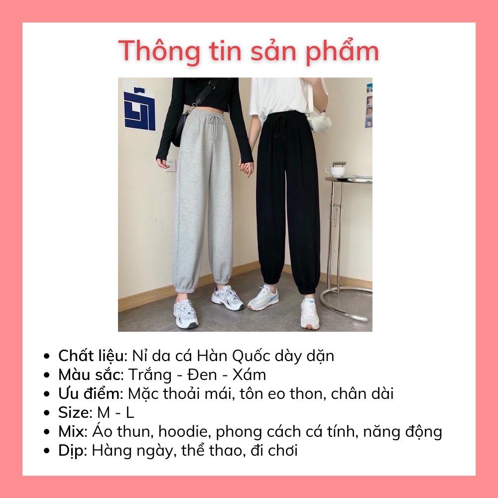 Quần ống rộng jogger nam nữ đẹp bo gấu nỉ Hàn Quốc dày dặn cá tính Sollle
