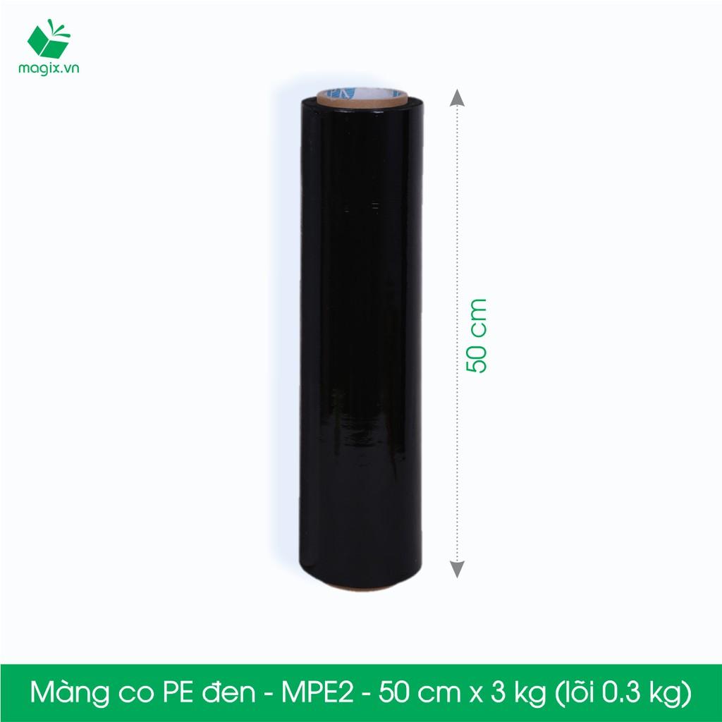 Màng co PE đen đóng hàng - Mã MPE2 - 50 cm x 3 kg (lõi 0.3 kg)