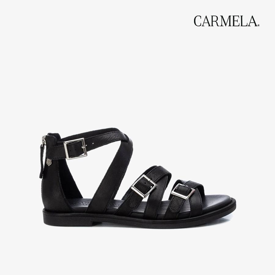 Giày Sandals Nữ CARMELA Black Leather Ladies Sandals