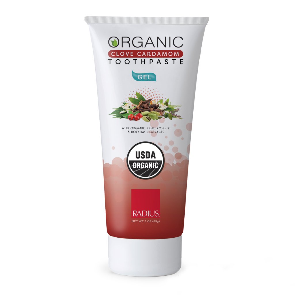 Kem Đánh Răng Hữu Cơ Vị Đinh Hương &amp; Bạch Đậu Khấu Radius - Organic Clove Cardamom Toothpaste, Dạng Gel, 85g